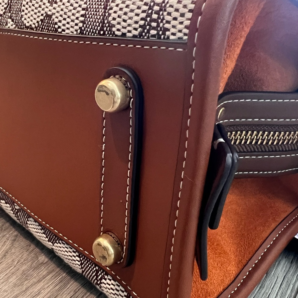 COACH Rogue Bag 25 in Signature Textile Jacquard Brown - Picture 9 of 16